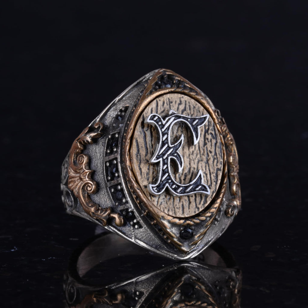 Personalized Ring, 925 Sterling Silver, Men's Initial Ring, Monogram Ring — 3