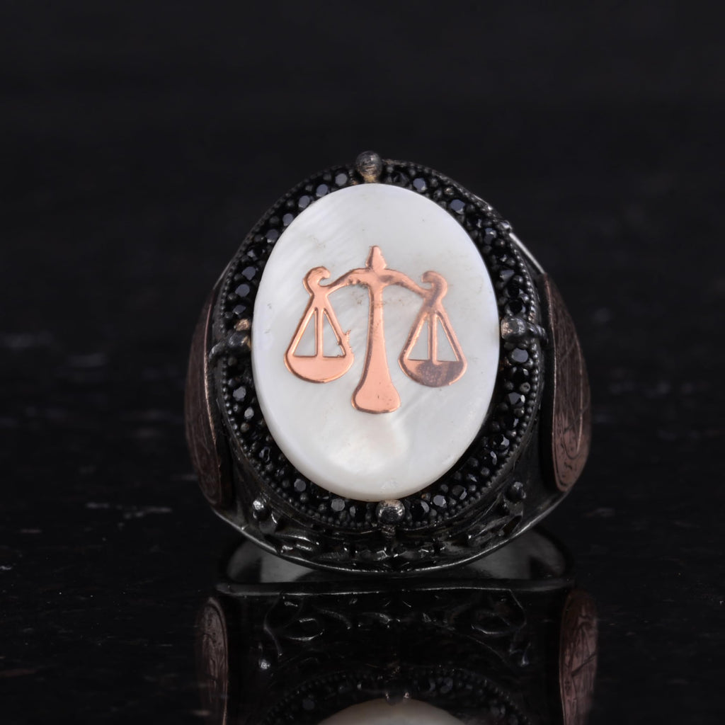 Patterned Handmade Ring - 925 Sterling Silver Men's Ring (Model-3) — 4