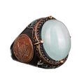 Star of David Ring, Natural Chalcedony Stone Ring, 925 Sterling Silver Ring