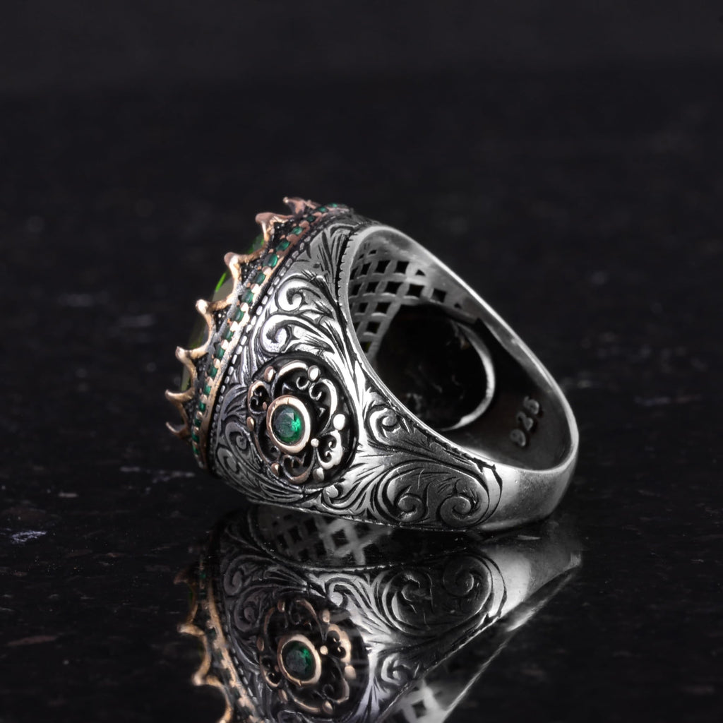 Artificial Stone Ring - 925 Sterling Silver Handmade Ring - Colorless Stone Ring — 7