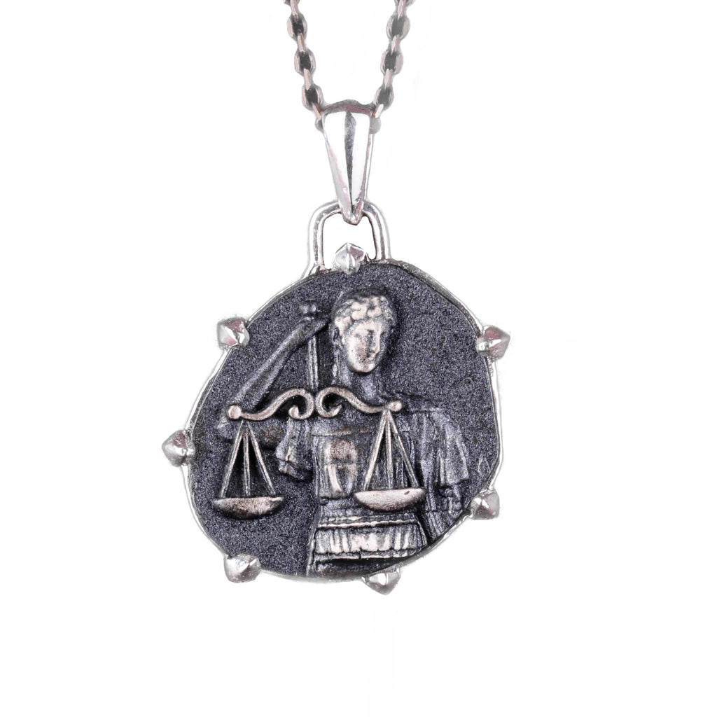 925 Sterling Silver Design Pendant - Zodiac Sign Necklace - Handmade Necklace (Libra)