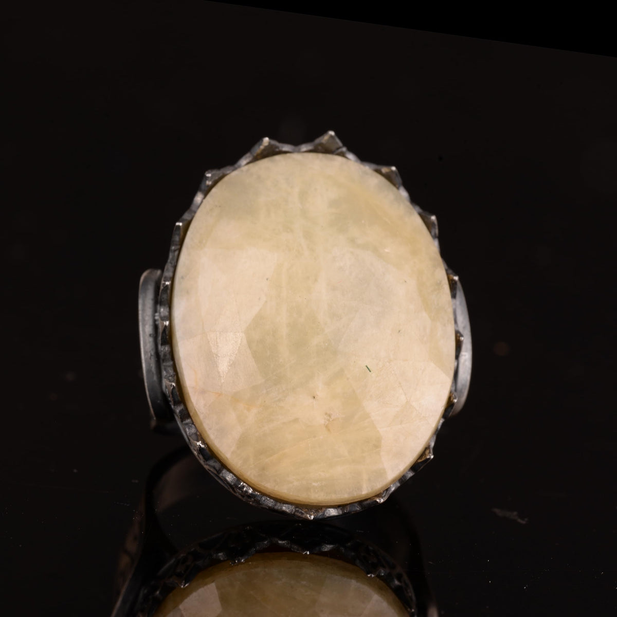 Natural Magnificence Collection: 925 Sterling Silver Men's Ring - Yellow Sapphire Stone — 6