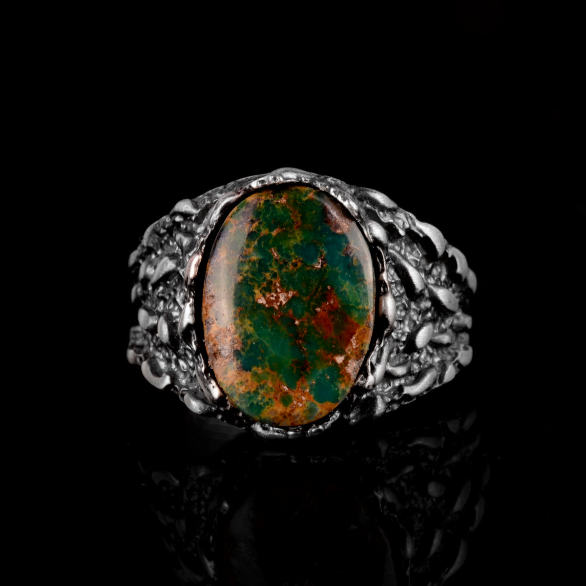 Natural Arizona Turquoise Stone Ring (Model-18) — 2