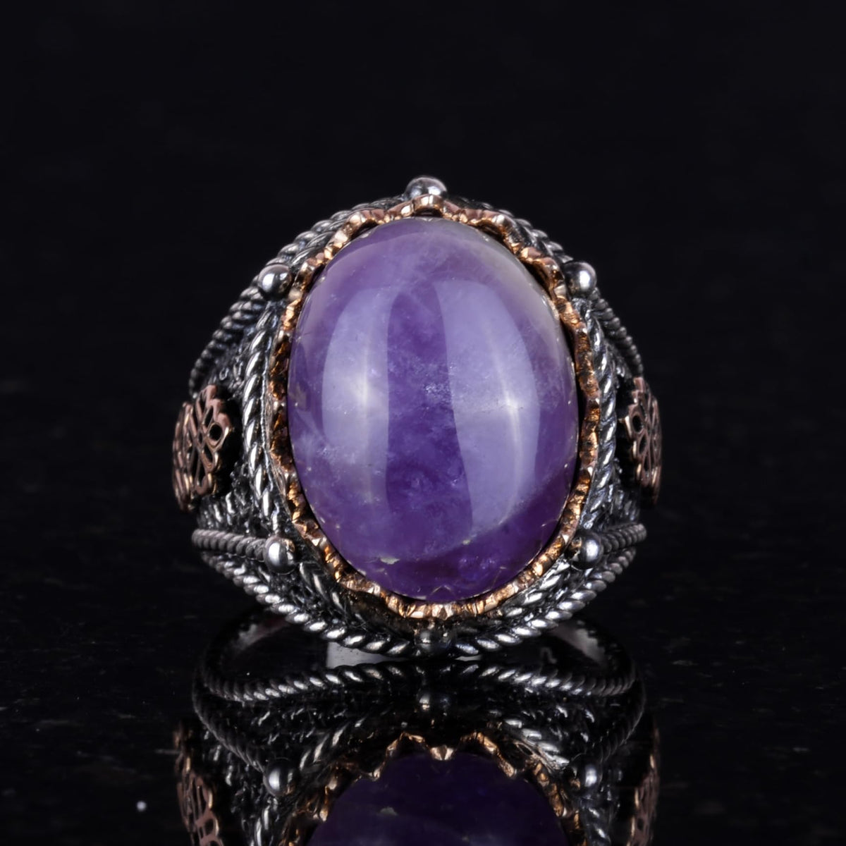 Natural Amethyst Stone Ring (Model-3) — 3
