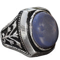 KAMBO Authentic Natural Opal Stone Ring, Unique Ring, 925 Sterling Silver Men's Ring, Men's Silver Ring