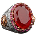 Silver Ring for Men - Paraiba Stone
