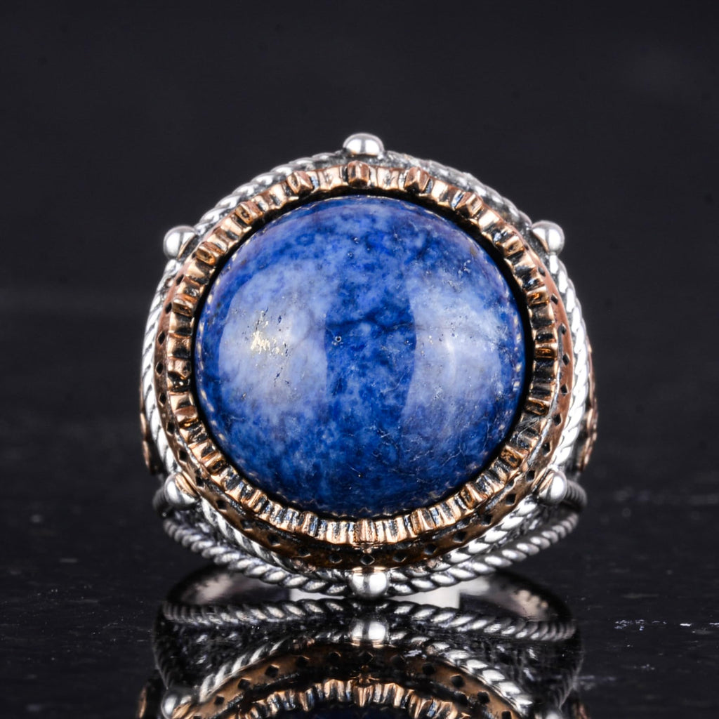 Natural Lapis Lazuli Stone Handmade Ring - 925 Sterling Silver — 4