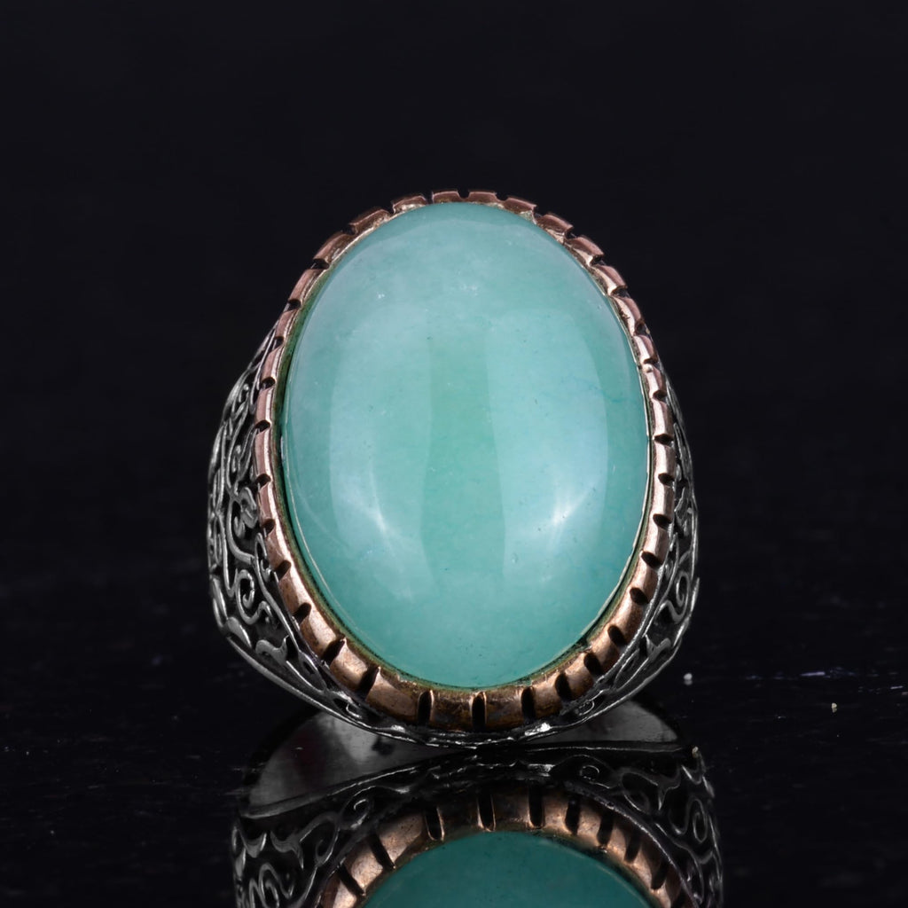 Natural Amazonite Stone Ring - 925 Sterling Silver — 3