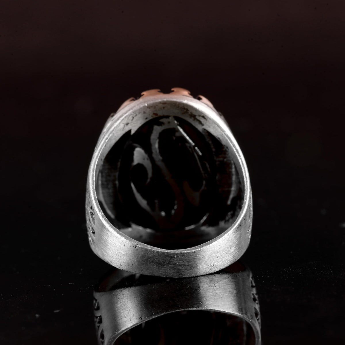 Falcon Jewelry Handmade 925 Sterling Silver Men’s Ring with Natural Ruby Gemstone, Art Deco Falcon Design, Vintage State