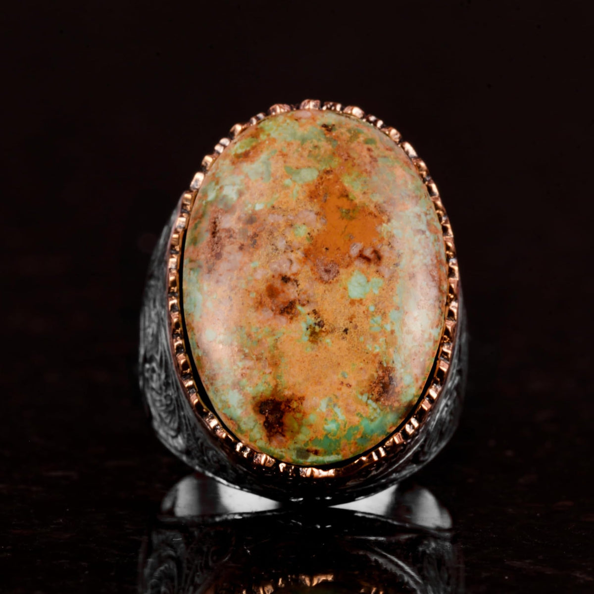 925 Sterling Silver Ring, Natural Arizona Turquoise Stone Ring (Model-2) — 3