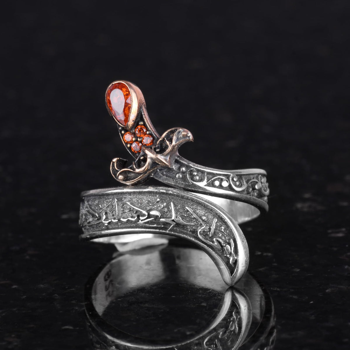 925 Sterling Silver Men's Ring - Zulfikar Sword Design — 2