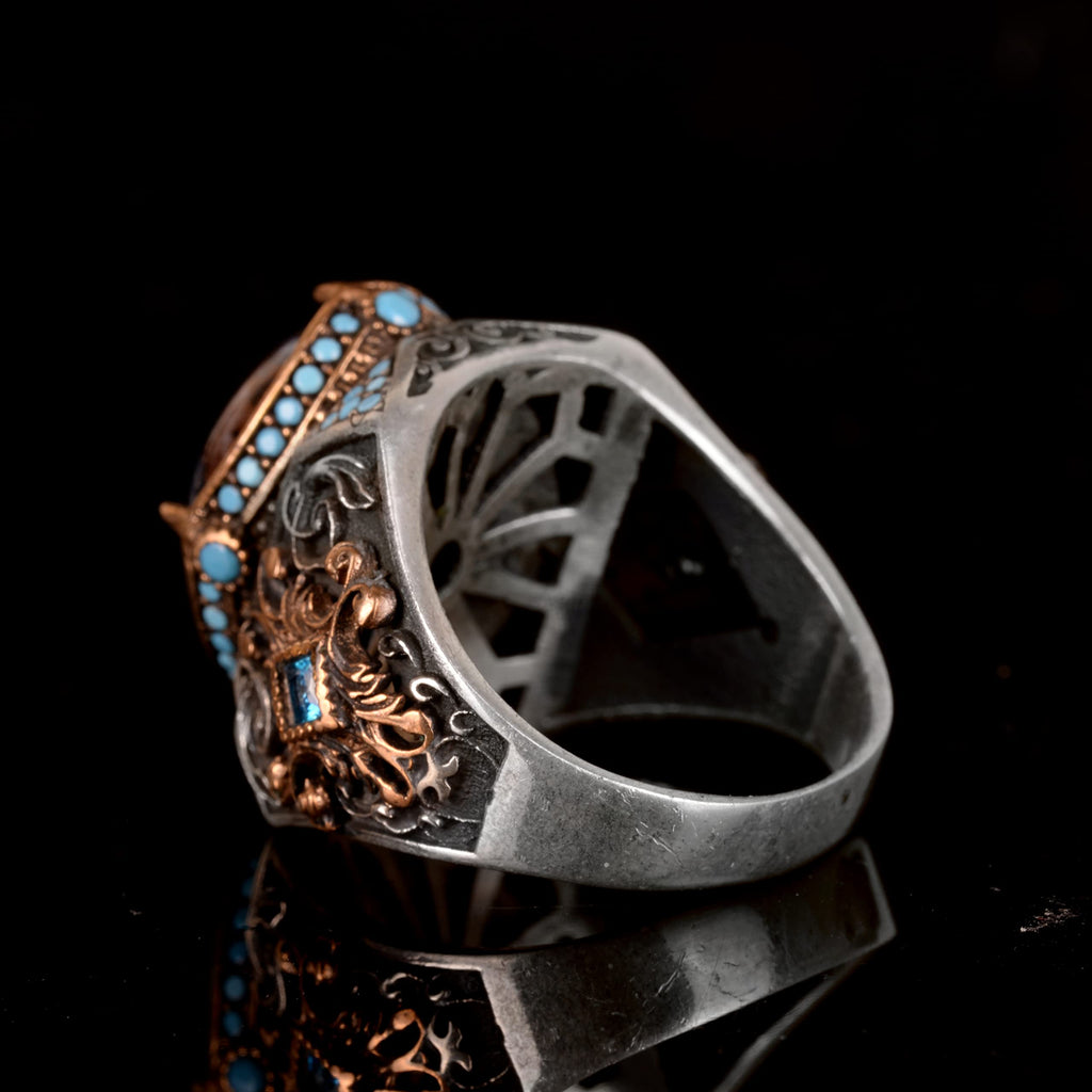 Natural Pietersite Stone Ring - Handmade 925 Sterling Silver Ring — 7