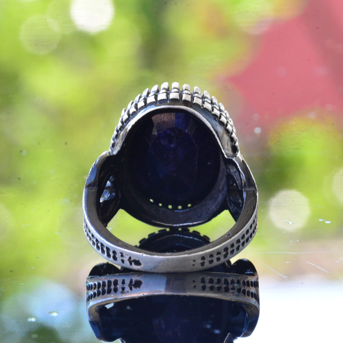 Natural Stone Ring, Handcrafted Jewelry, 925 Sterling Silver — 5