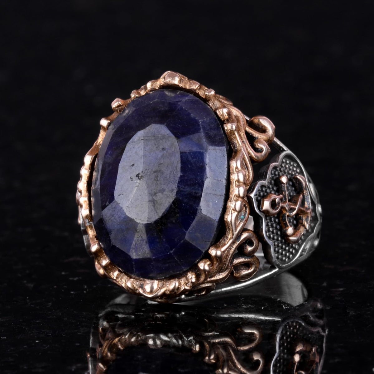 Natural Blue Sapphire Stone Ring — 5