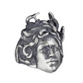 Antique Silver Medusa Head Ring, Greek Mythology Men's Ring, 925 Sterling Silver Ring (Customizable)