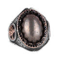 925 Sterling Silver Men's Ring - Natural Stone Handmade Elegance (Pyrite Stone)