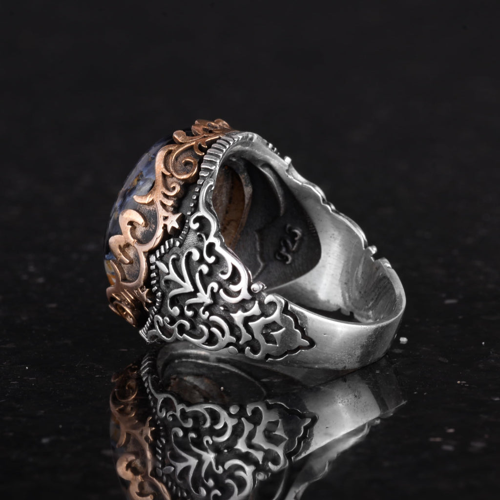Natural Pietersite Stone Handmade Ring - 925 Sterling Silver — 7