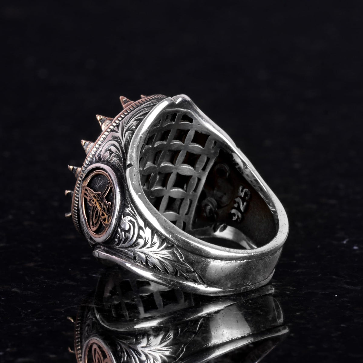 925 Sterling Silver Men's Ring - Natural Onyx Stone — 6
