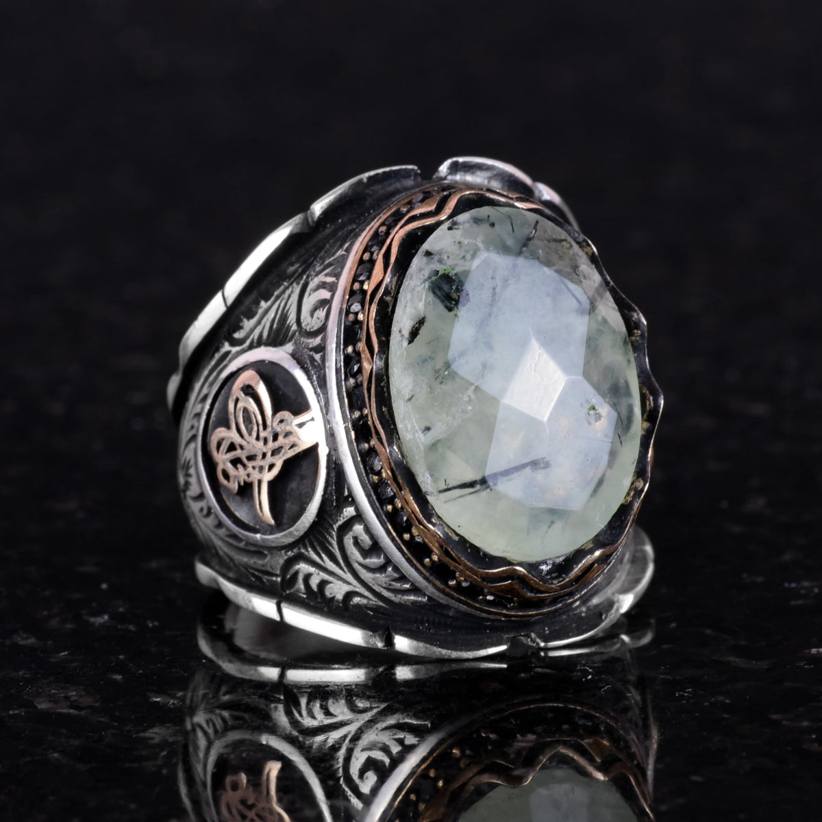 Natural Pietersite Stone Ring, 925 Sterling Silver Ring, Ottoman Tugra Silver Ring — 4