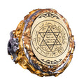 Men's Silver Star of David Ring - Solomon Seal Design, Gold Plated