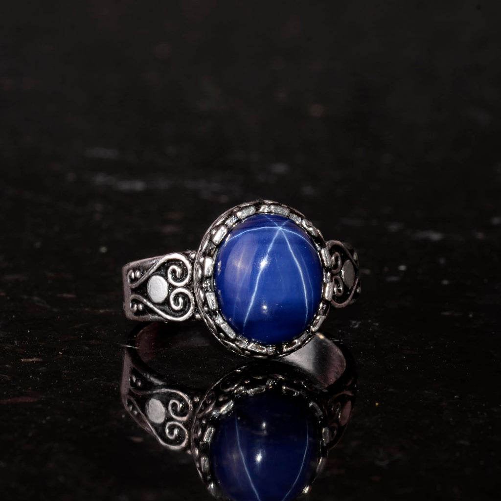 Natural Star Sapphire Stone Ring — 5