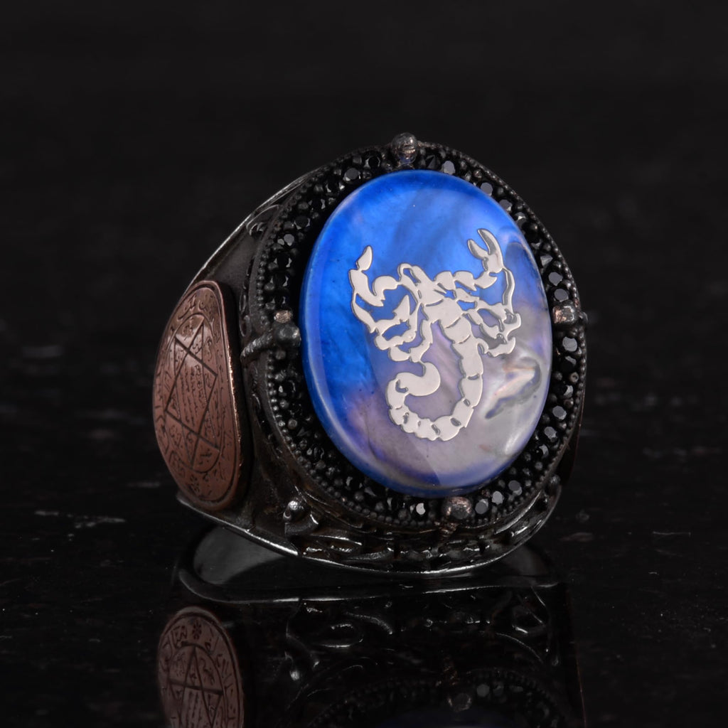 Star of David Pattern Ring - Handmade Ring - 925 Sterling Silver Men's Ring — 5