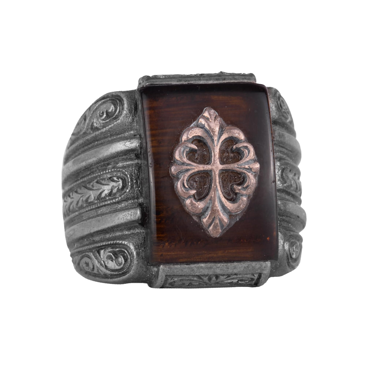 Silver Ring - Agate Stone, Vintage Design