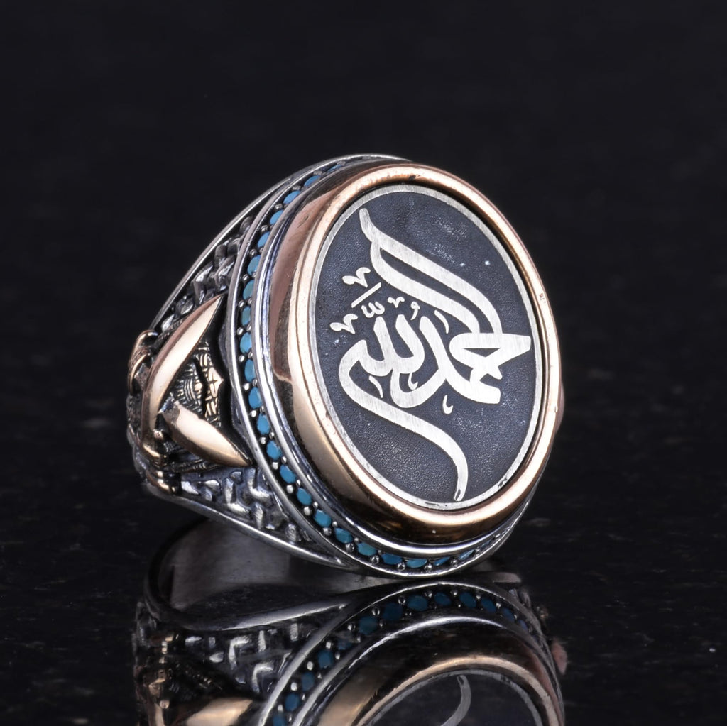 Sword Ring, Islamic Jewelry, 925 Sterling Silver Men's Ring, Showy Ring, Islamic Ring, Men's Ring — 5