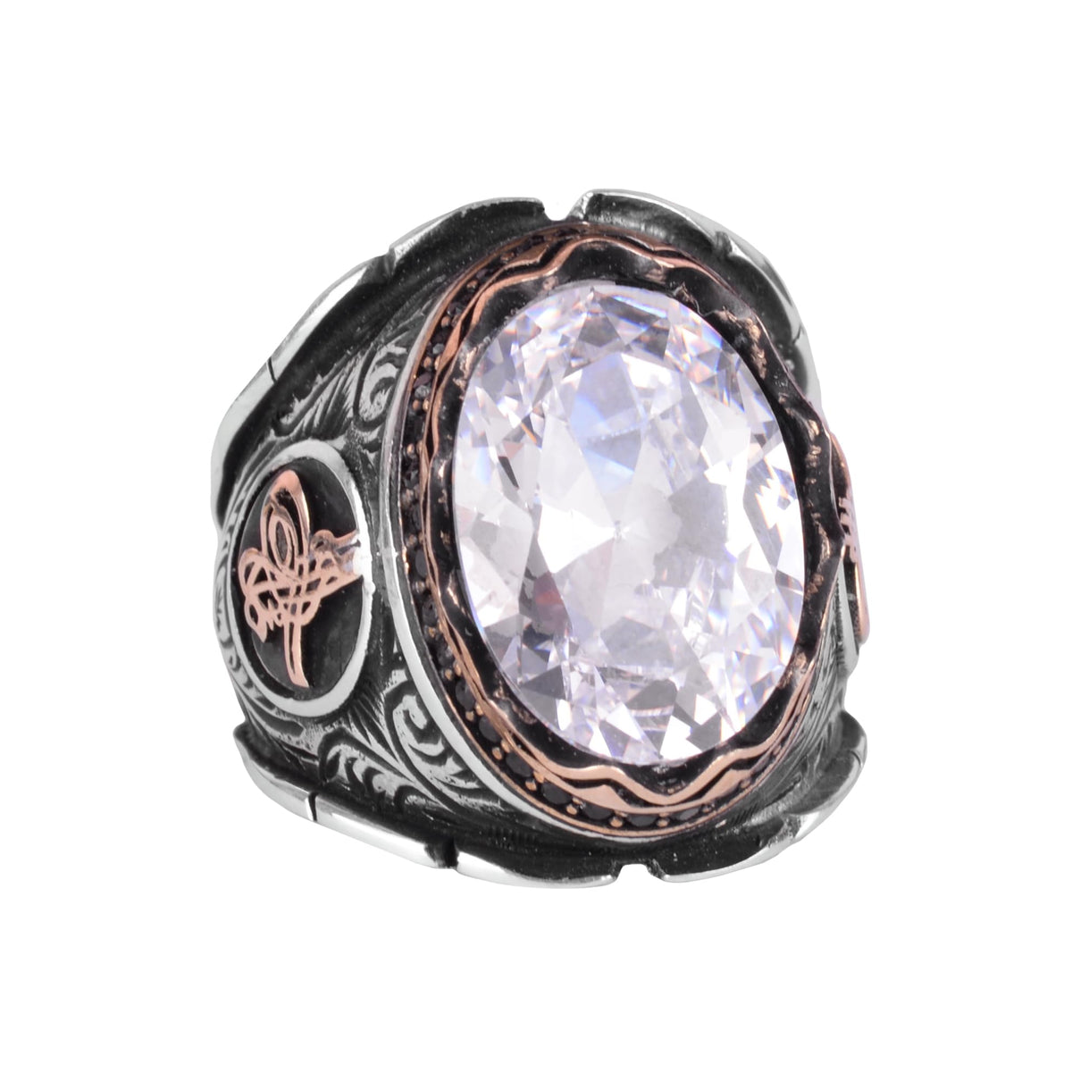 Ottoman Tugra Ring, Luxury 925 Sterling Silver Men's Ring