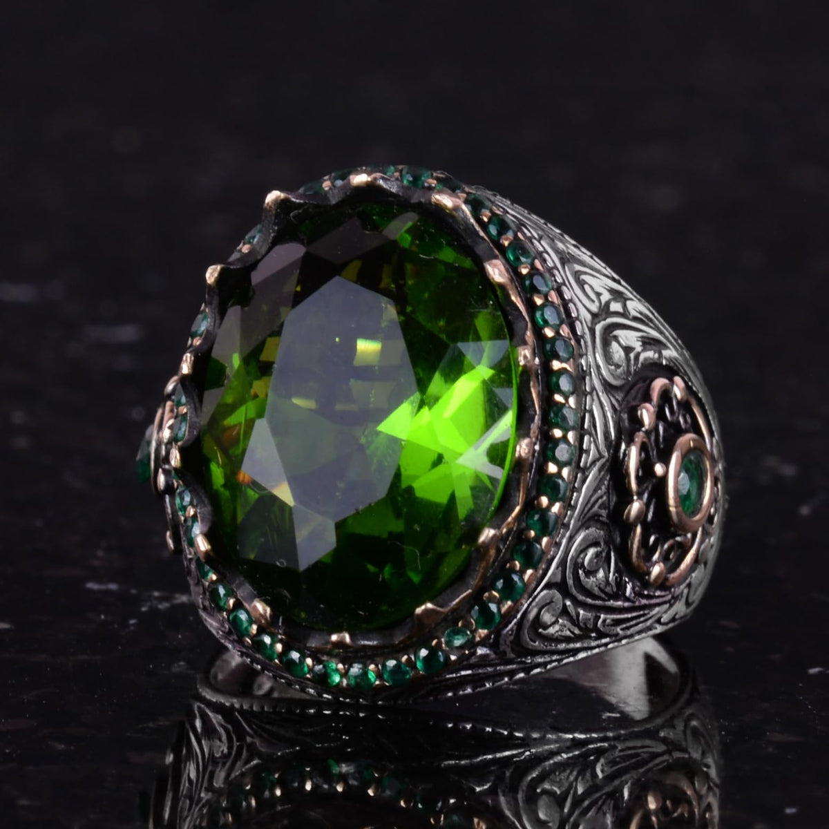 Artificial Stone Ring - 925 Sterling Silver Handmade Ring - Colorless Stone Ring — 6