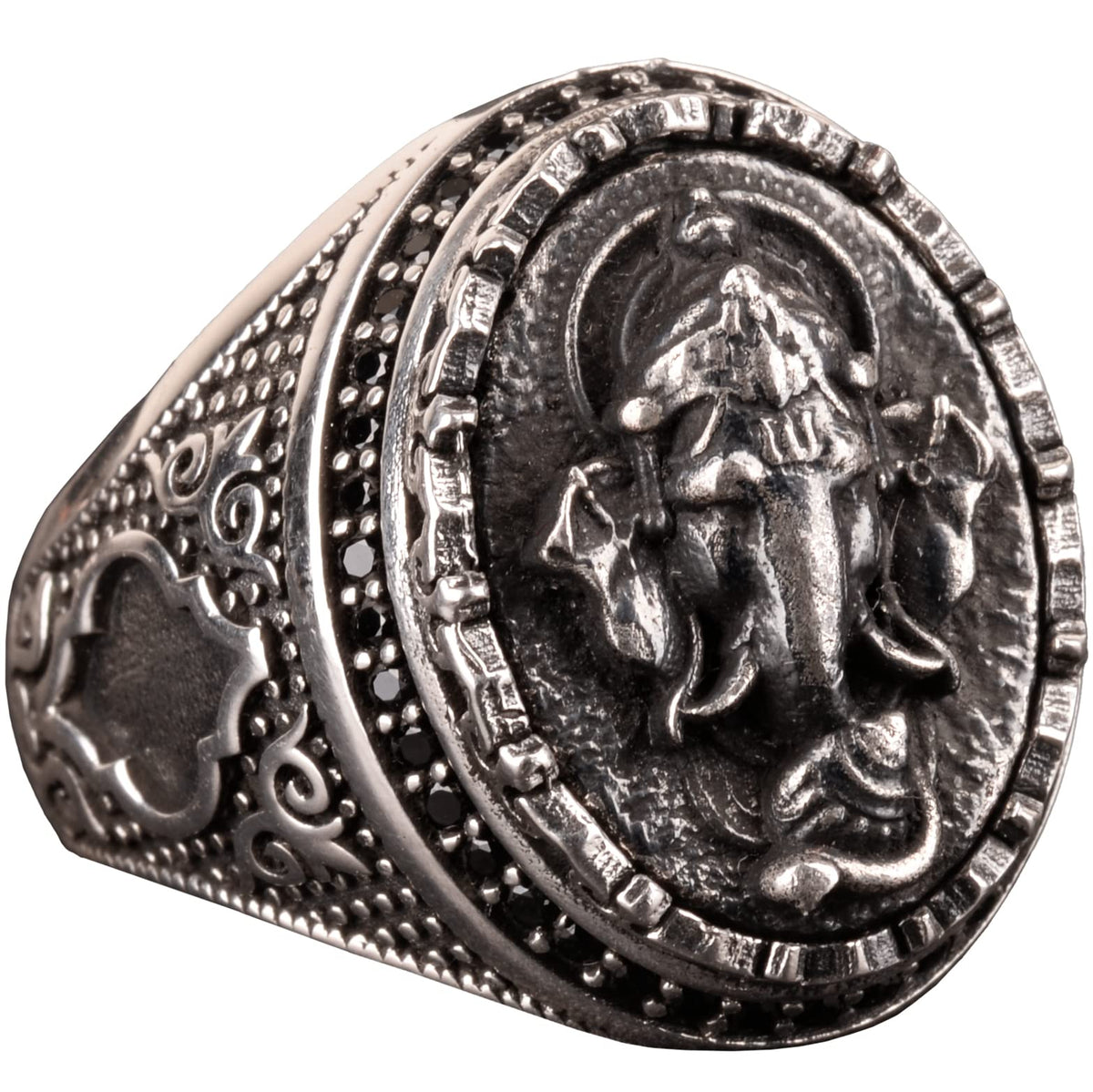 KAMBO 925 Sterling Silver Men's Elephant Ring – Showy and Majestic Design, Ideal for Daily Wear and Special Occasions