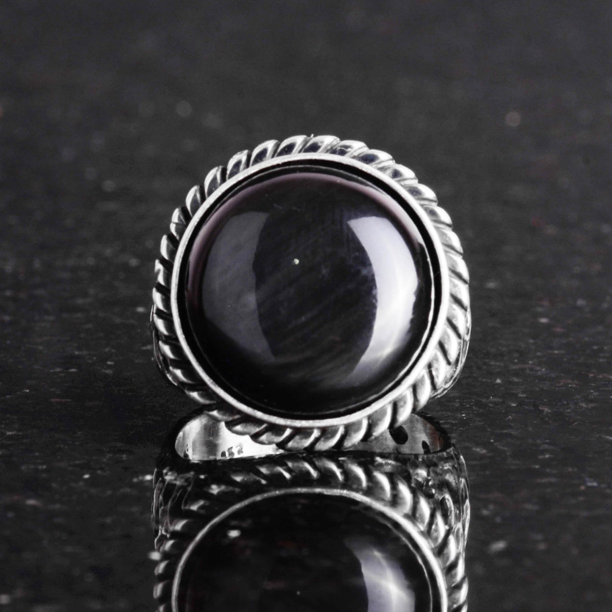 Natural Onyx Stone 925 Sterling Silver Men's Ring — 3