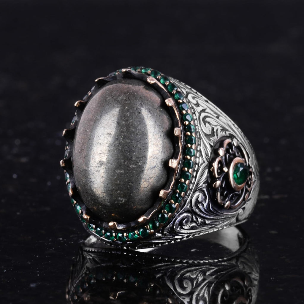 Natural Stone Ring - 925 Sterling Silver Handmade Ring — 6