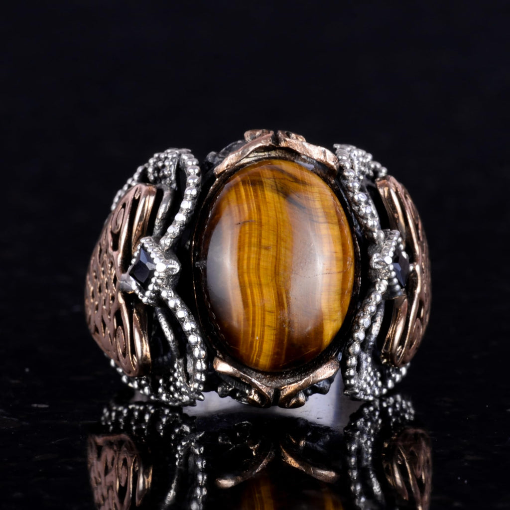 Natural Tiger's Eye Stone Ring — 4