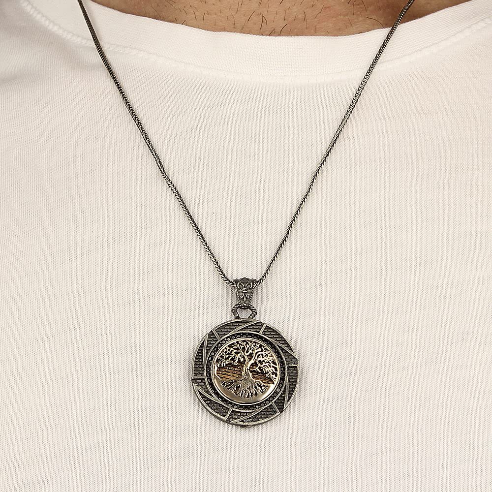 Handmade Silver Tree of Life Necklace | Bronze Details | Symbol of Growth and Strength — 2