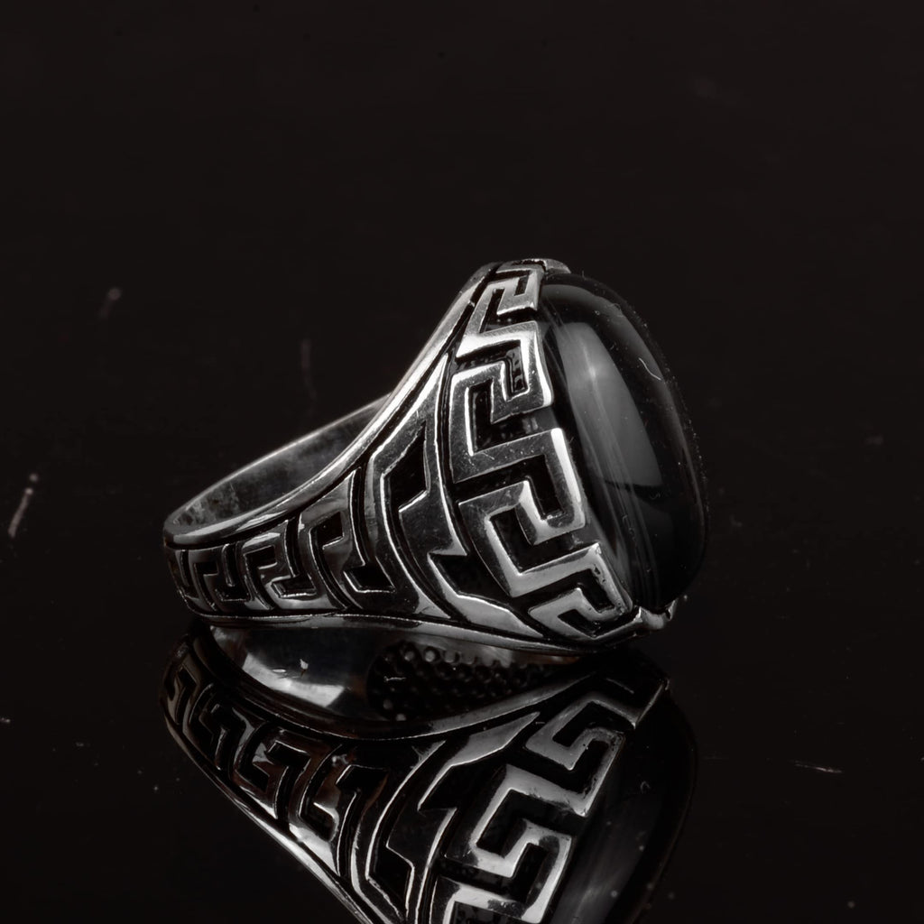 Handmade Silver Ring - Onyx Stone Men's Ring — 4