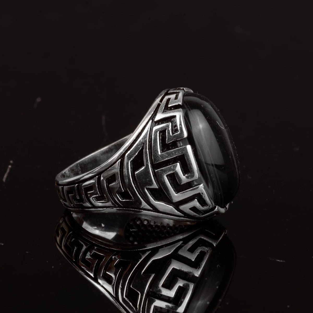 Handmade Silver Ring - Onyx Stone Men's Ring — 4