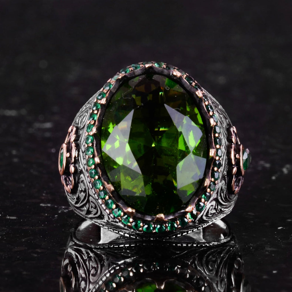 Artificial Stone Ring - 925 Sterling Silver Handmade Ring - Colorless Stone Ring — 4