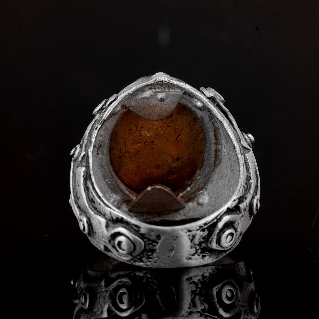 KAMBO Handmade Natural Arizona Turquoise Men's Ring in 925 Sterling Silver - Vintage Style-1 Statement Jewelry, Birthday