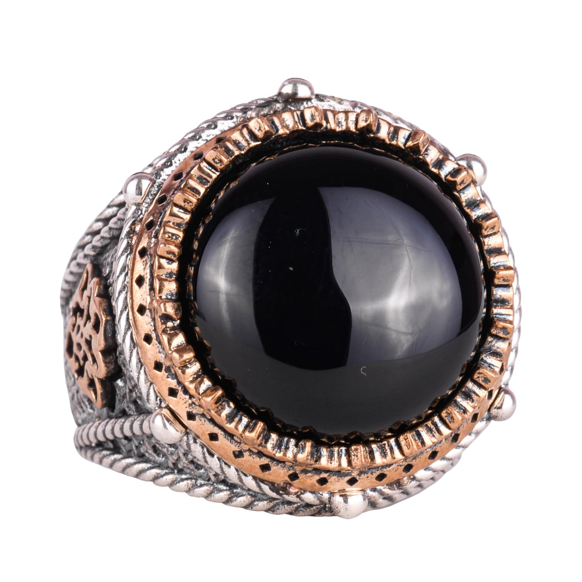 Natural Stone Handmade Ring - 925 Sterling Silver (Onyx)