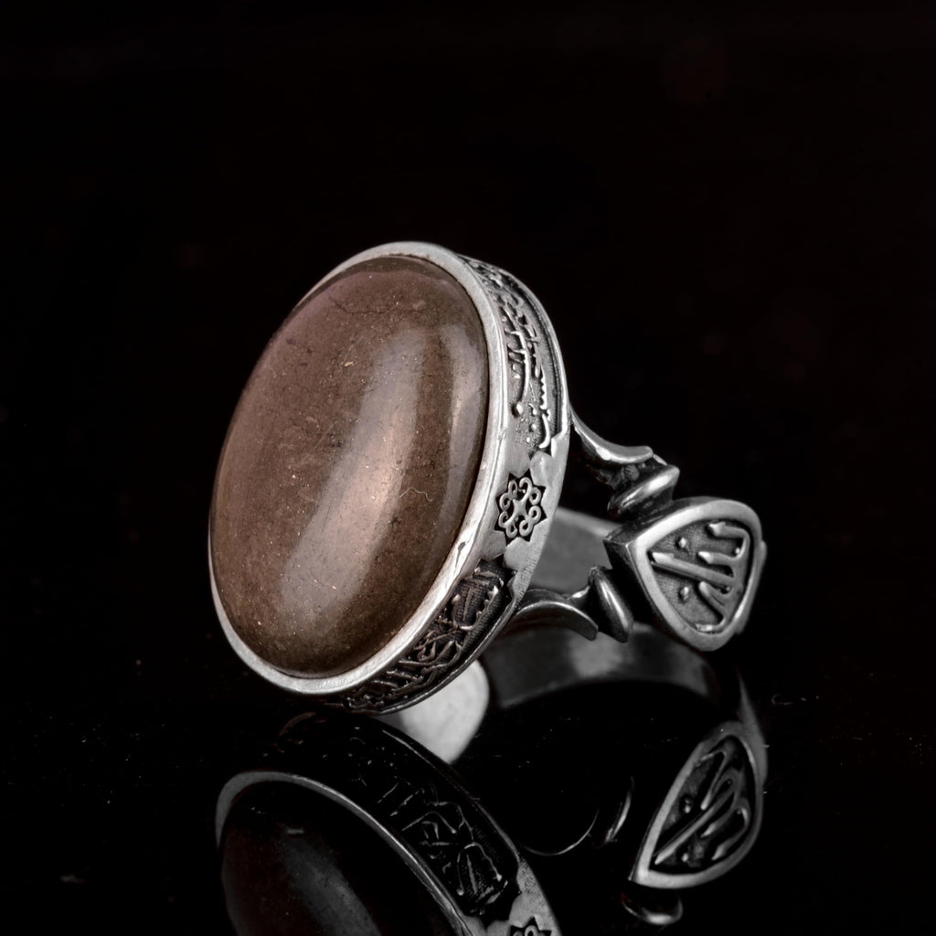 Natural Stone Ring - Handmade 925 Sterling Silver (Pyrite) — 5