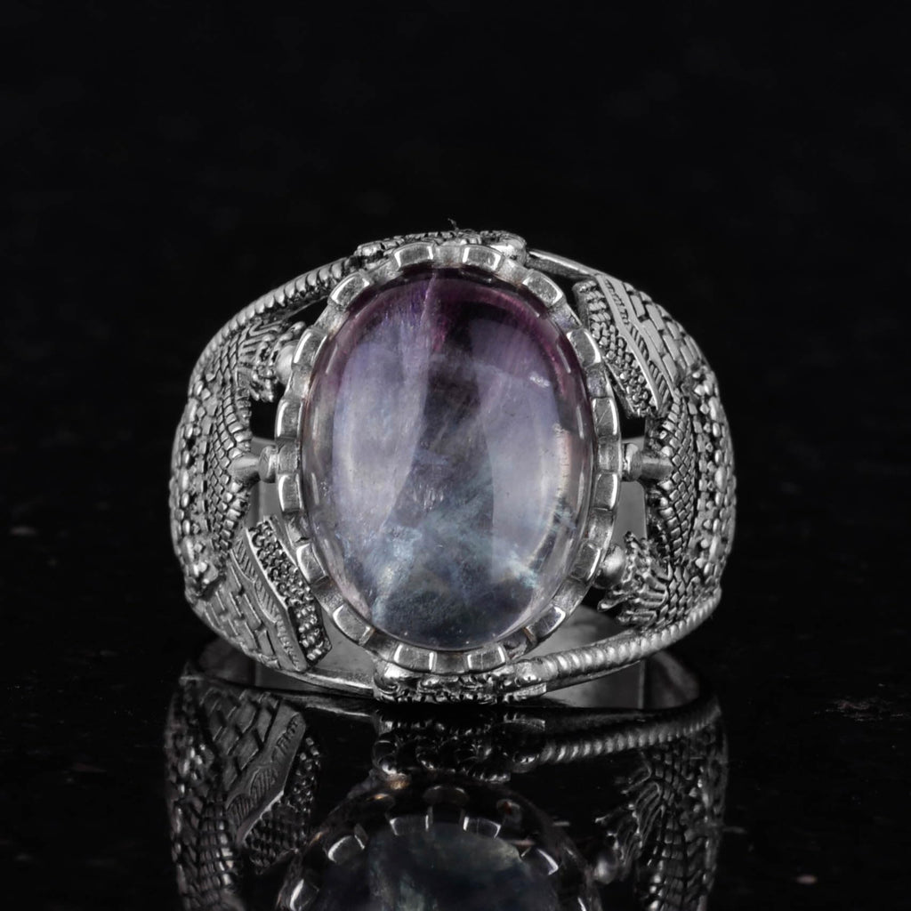 Natural Fluorite Stone Ring (Model-2) — 3
