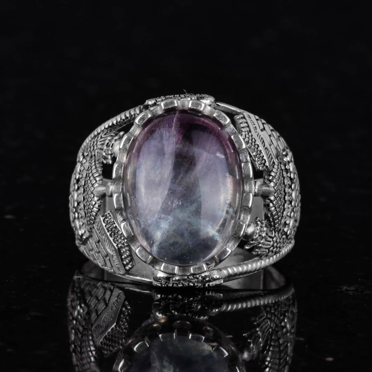Natural Fluorite Stone Ring (Model-2) — 3