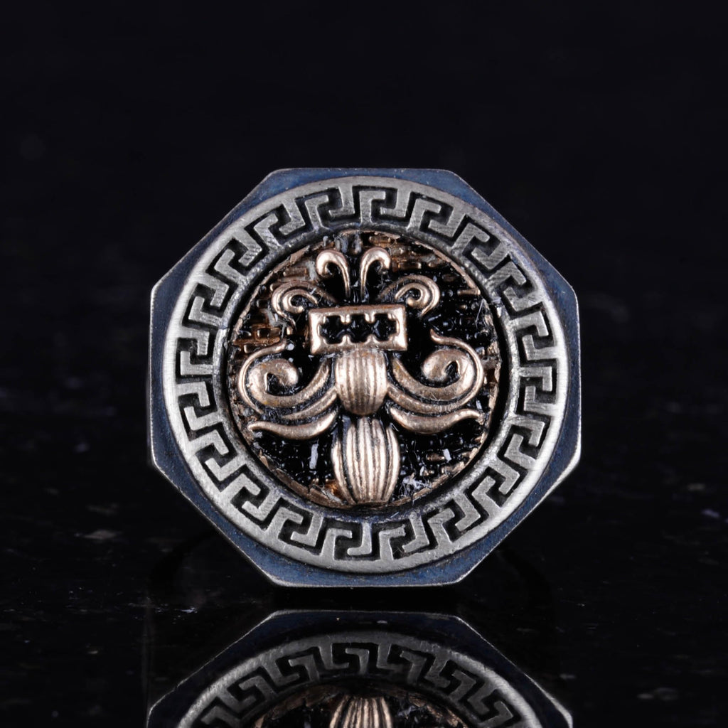 925 Sterling Silver Ring - Greek Key Design Men's Ring - Handmade Ring (Fleur-de-Lis) — 3