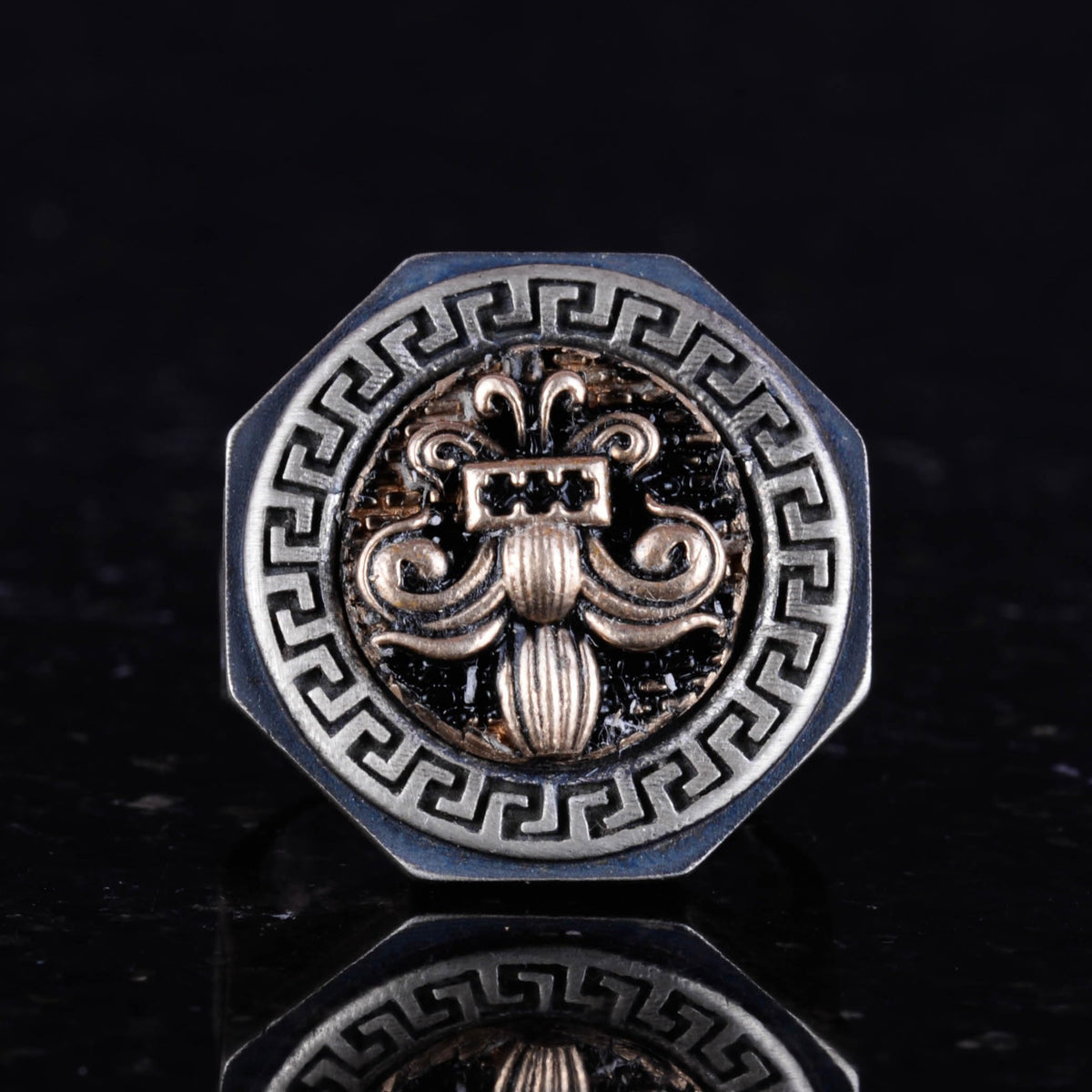 925 Sterling Silver Ring - Greek Key Design Men's Ring - Handmade Ring (Fleur-de-Lis) — 3