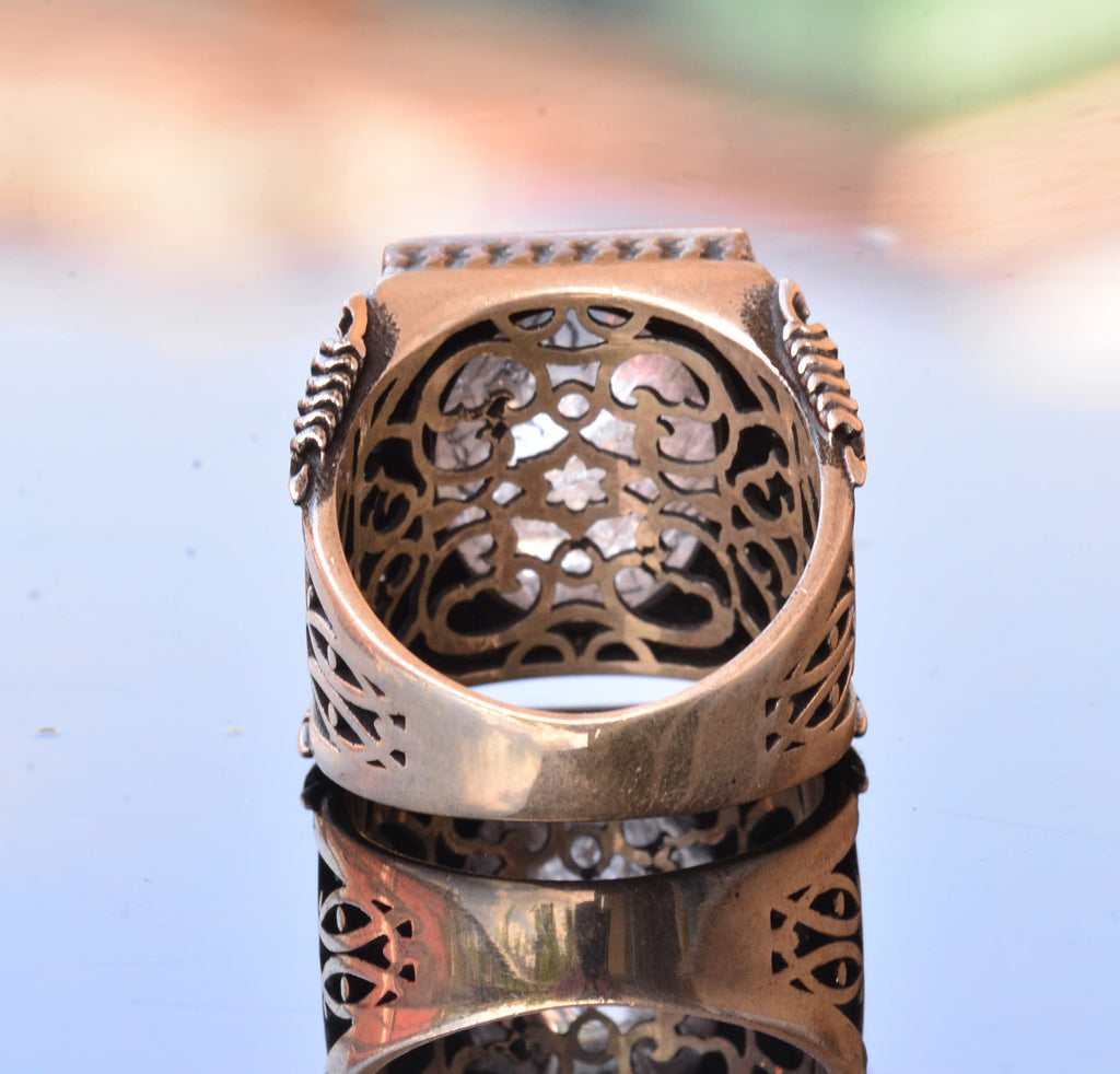Islamic Silver Men's Ring - Handmade Muslim Ring — 8