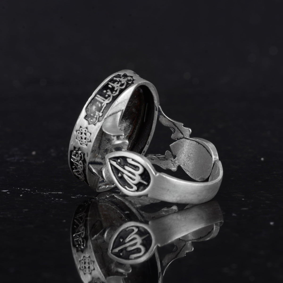 Men's Islamic Ring, Handmade 925 Sterling Silver, Red Sapphire Stone - Symbol of Passion, Protection, and Spirituality — 7
