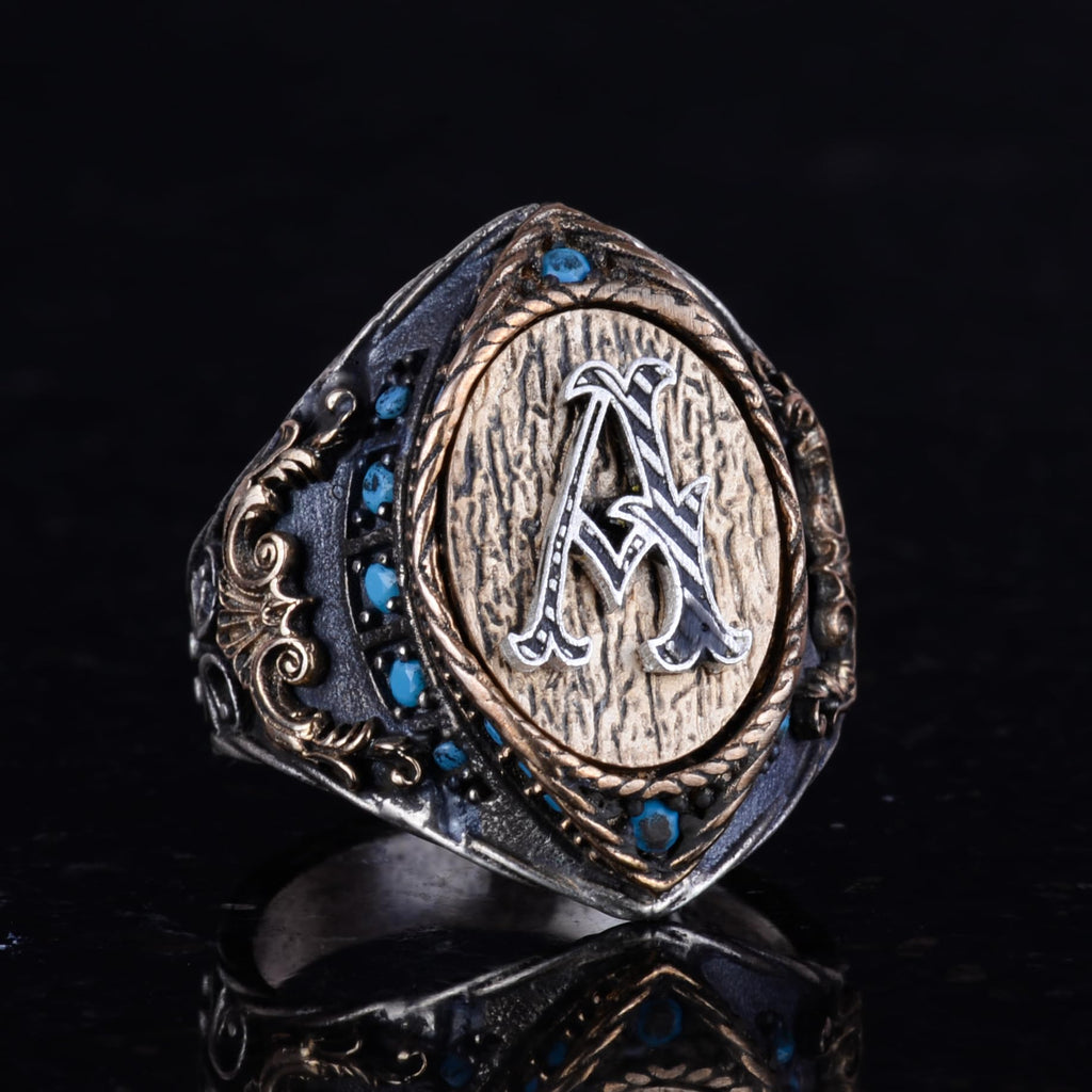 Silver Initial Ring — 4