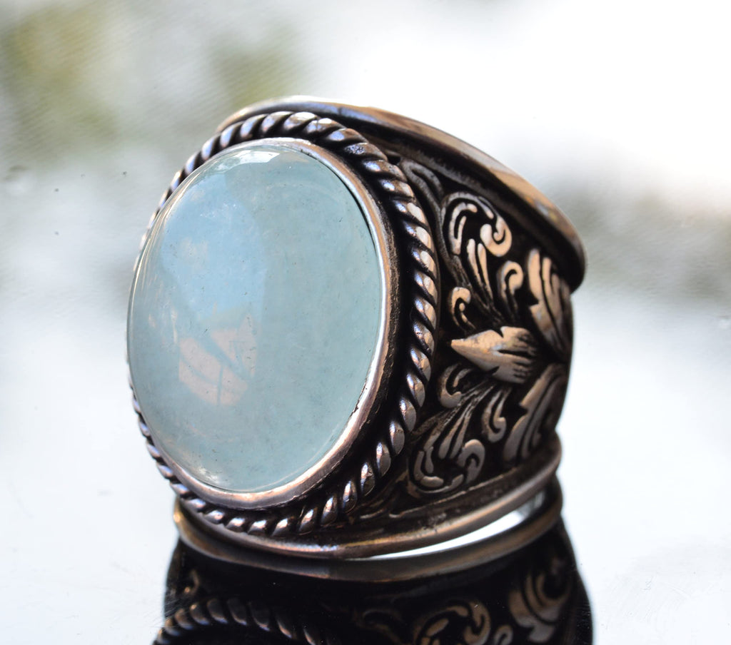 925 Sterling Silver Ring for Diamond Stone Collection - Aquamarine — 3