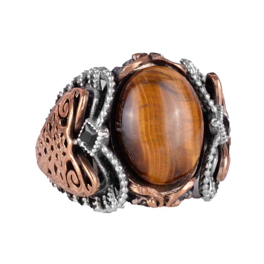 Natural Tiger's Eye Stone Ring
